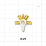 RondelO™ 4-Way Stopcock Manifold with 4 Female Luer Locks, Tubing Ports, Yellow - Fits 0.118 ID x 0.161 inch OD Tubing (3 mm x 4.1 mm); 29 PSI - 17562