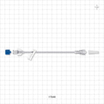 Extension Line, Female Luer Lock to Male Luer with Spin Lock, Slide Clamp and Non-Vented Caps - 0.047 inch ID x 0.088 inch OD (1.2 mm x 2.2 mm); 6 inch (152.4 mm) - 17648