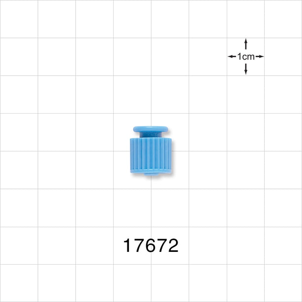 Male Luer Cap, Non-Vented, Blue -  - 17672