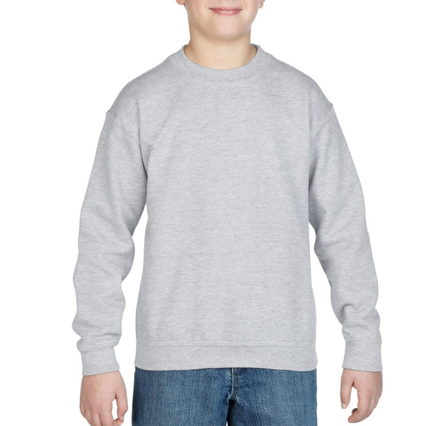 GILDAN ACTIVEWEAR Heavy Blend Youth Crew Neck Sweatshirts 18000B SPORT GREY S 1 Each - MDL-18000BGRYS