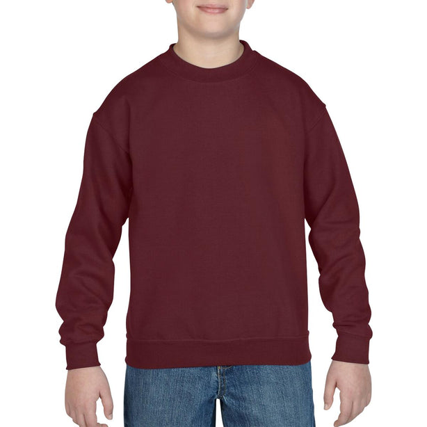 Gildan Activewear Heavy Blend 18000B Maroon Youth Crew Neck Sweatshirt, Wine, Size L - 1 Each