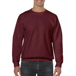 Gildan Activewear Fleece Unisex Crew Neck Sweatshirt, 50/50 Blend, Wine, Size L - 18000WNEL