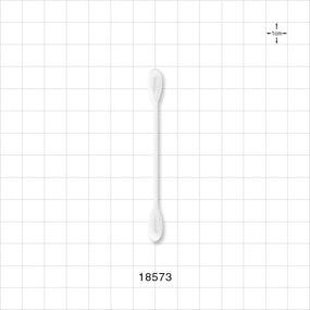 Swab, Dual Ended Flat Oval Tip, White Handle - 3 inch (76.2 mm) - 18573