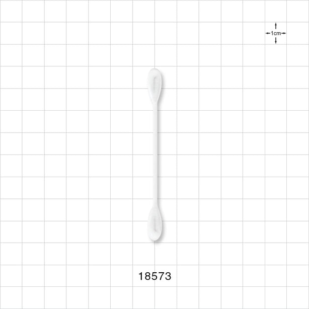 Swab, Dual Ended Flat Oval Tip, White Handle - 3 inch (76.2 mm) - 18573