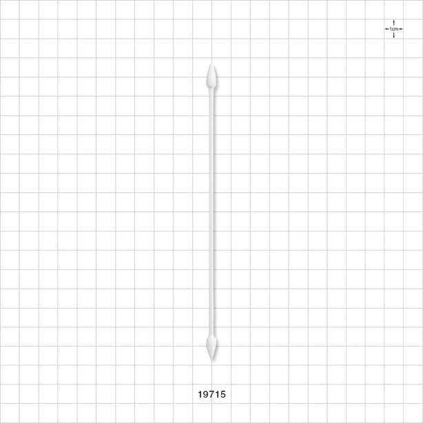 Tightly Wound Dual-Ended Point Tip Swab with White Handle; 100/Bag - 6 inch (152.4 mm) - 19715
