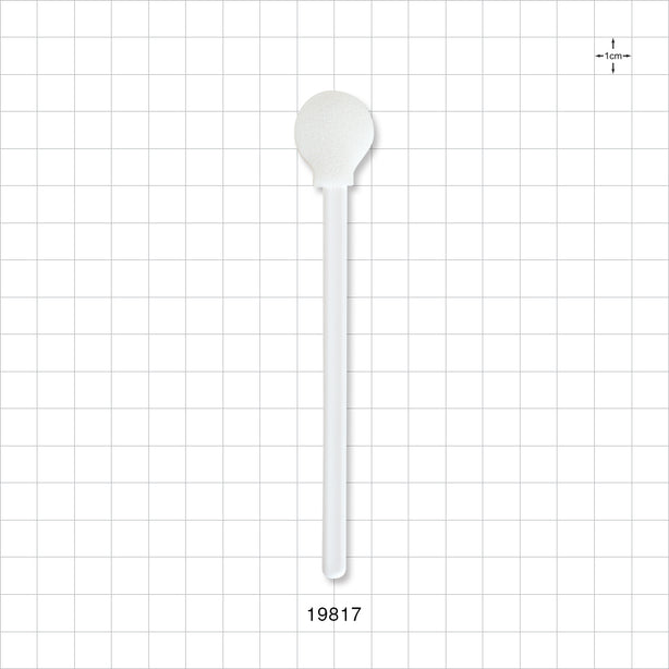 Lollipop Swab, White Handle, White Foam Tip - 5 inch (127 mm); 0.83 inch Head (21 mm) - 19817