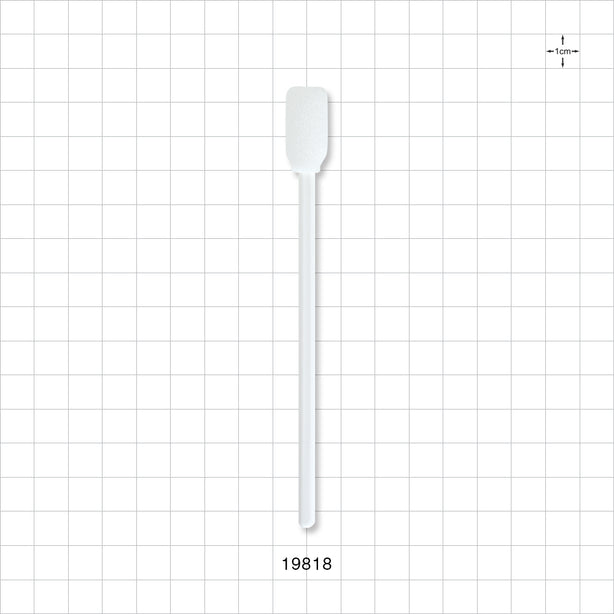 5" White Rectangular Foam Tip, White Handle - 5 inch (127 mm); 0.47 inch Head (12 mm) - 19818