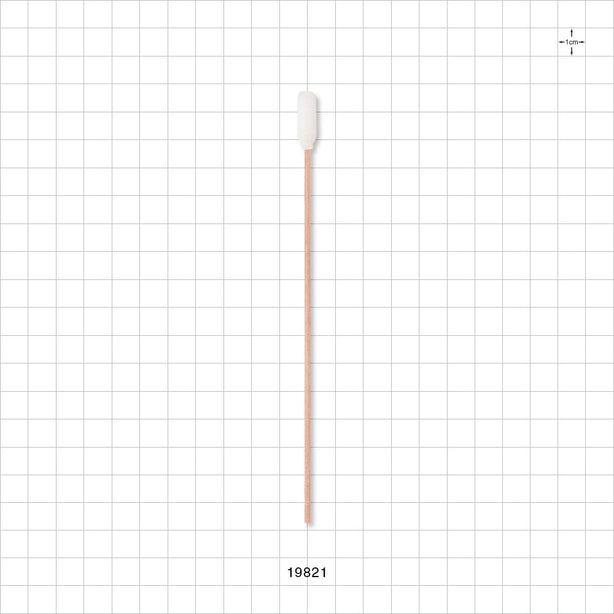 Foam Tip Swab with Wood Handle; 50/Bag - 6 inch (152.4 mm); 0.27 inch Head (7 mm) - 19821