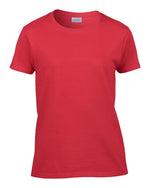 Gildan Activewear Short Sleeve Cotton 2000LREDM Women's 50/50 Blend T-Shirt, Red, Size M - MDL-2000LREDM - 1 Each
