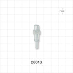 Male Luer Slip, Tubing Port, Clear - 0.157 inch ID / 0.26 inch OD (4 mm/6.6 mm) - 20013