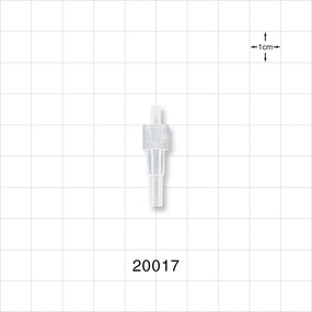 Male Luer Slip, Tubing Port, Clear - 0.125 inch - 0.129 inch OD (3.18 mm - 3.28 mm) - 20017