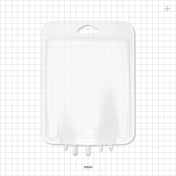Aramus™ 2D Bag Chamber, 3 Ports, Non-Sterile - 500 ml; 2 Ports Fit 1/4 inch ID Tubing (0.25 inch, 6.35 mm); 1 Port Fits 1/8 inch ID Tubing (0.125 inch, 3.18 mm) - 20504