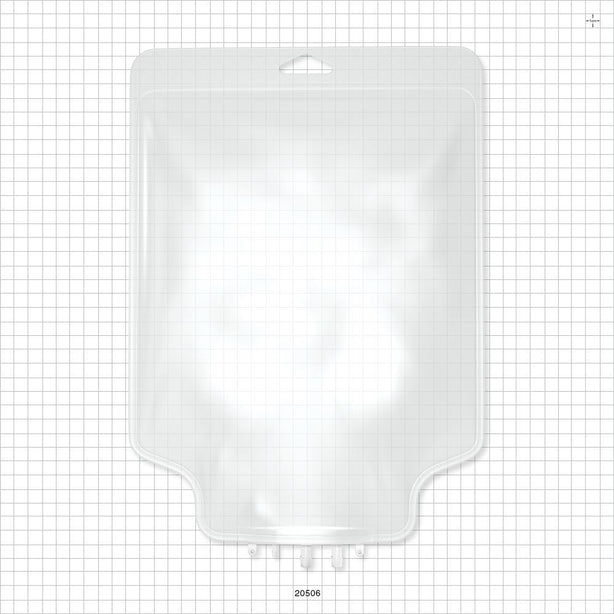 Aramus™ 2D Bag Chamber, 3 Ports, Non-Sterile - 2 Liter; 2 Ports Fit 1/4 inch ID Tubing (0.25 inch, 6.35 mm); 1 Port Fits 1/8 inch ID Tubing (0.125 inch, 3.18 mm) - 20506