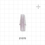 Straight Connector, Reducer, Tubing Port, Stepped, Natural - 0.32 inch ID/0.38 inch OD x 0.33 inch - 0.47 inch OD (8.13 mm/9.65 mm x 8.38 mm - 11.94 mm) - 21070