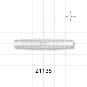 Straight Connector, Barbed, Natural - Fits 0.295 inch - 0.394 inch ID Tubing (7.5 mm - 10 mm) - 21135