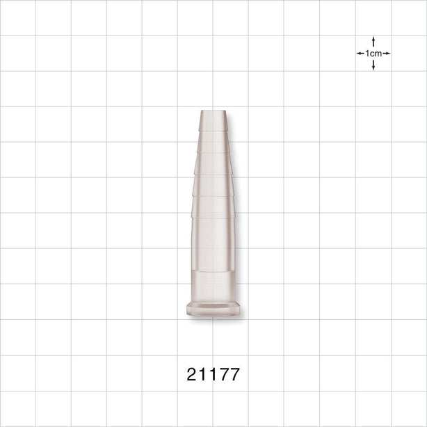 Straight Connector, Reducer, Barbed, Tubing Port, Natural - Fits 0.212 inch - 0.358 inch ID Tubing x 0.315 inch ID (5.4 mm - 9.1 mm x 8 mm) - 21177