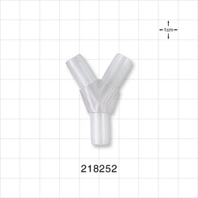 Y Connector, Tubing Ports, Natural - Fits 5/16 inch ID Tubing (0.313 inch, 7.94 mm) - 218252