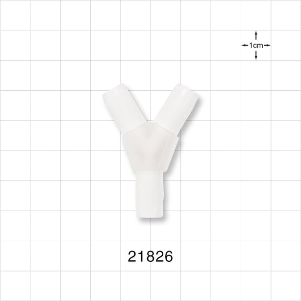 Y Connector, Barbed Natural - Fits 5/16 inch ID Tubing (0.312 inch, 7.94 mm) - 21826
