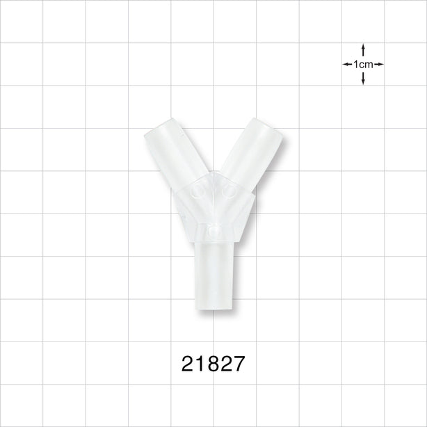 Y Connector, Barbed, Natural - Fits 5/16 inch ID Tubing (0.313 inch, 7.94 mm) - 21827
