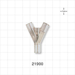 Y Connector, Tubing Ports, Natural - 0.268 inch ID (6.81 mm) - 21900