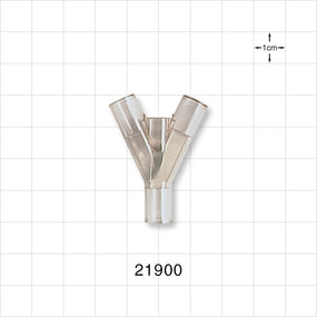 Y Connector, Tubing Ports, Natural - 0.268 inch ID (6.81 mm) - 21900
