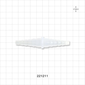 Straight Connector, Barbed, Natural - Fits 1/4 inch - 7/16 inch ID Tubing (0.25 inch - 0.438 inch, 6.35 mm - 11.11 mm) - 221211