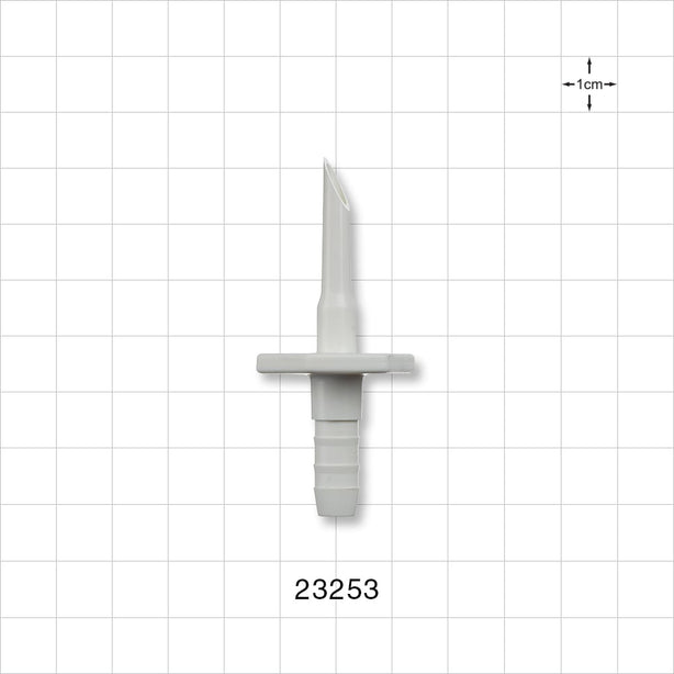 Spike, Non-Vented, Barb Connector - Fits 1/4 inch ID Tubing (0.25 inch, 6.35 mm) - 23253