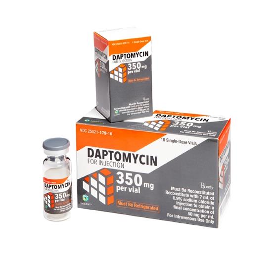 SAGENT PHARMACEUTICALS Daptomycin Injection 25021-0179-16 10 Each - MDL-25021-179-16