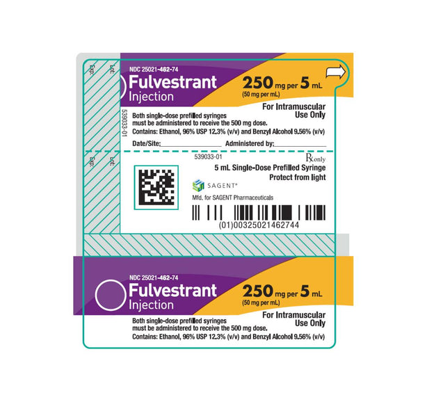 Sagent Pharmaceuticals Fulvestrant Injection 25021-0462-74 2.0 Each-MDL-25021-462-74