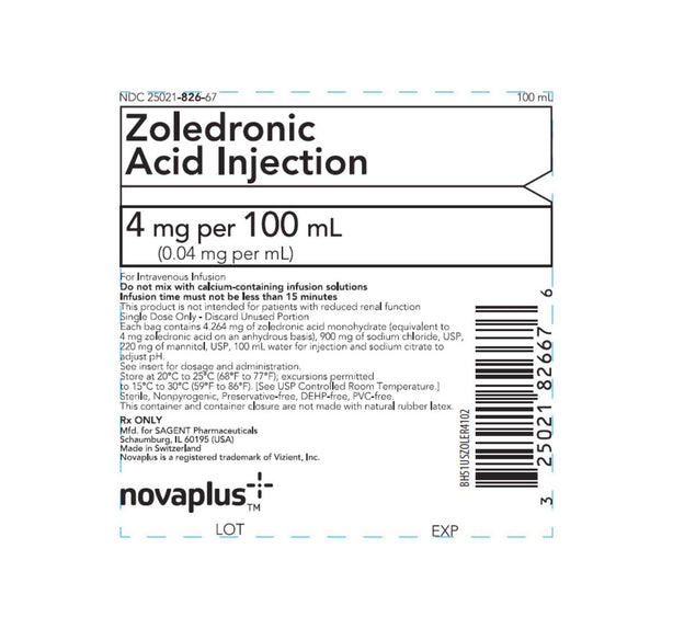 Sagent Pharmaceuticals Vizient NovaPlus Pharmaceuticals 25021-0826-67 - 1.0 Each