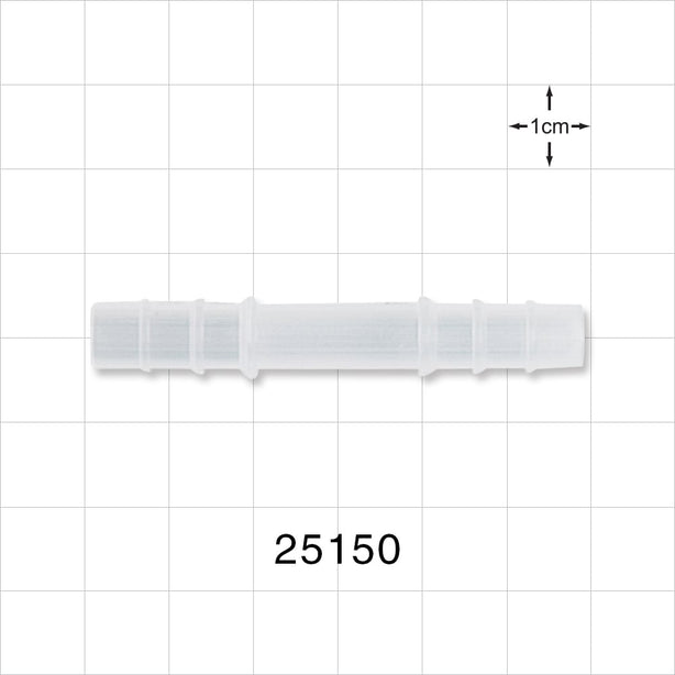 Straight Connector, Barbed, Natural - Fits 5/16 inch ID Tubing (0.313 inch, 7.94 mm) - 25150