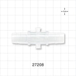 Straight Connector, Barbed, Female Luer Lock Side Port, Natural - Fits 1/2 inch ID Tubing (0.5 inch; 12.7 mm) - 27208