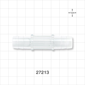 Straight Connector, Barbed, Natural - Fits 1/2 inch ID Tubing (0.5 inch, 12.7 mm) - 27213
