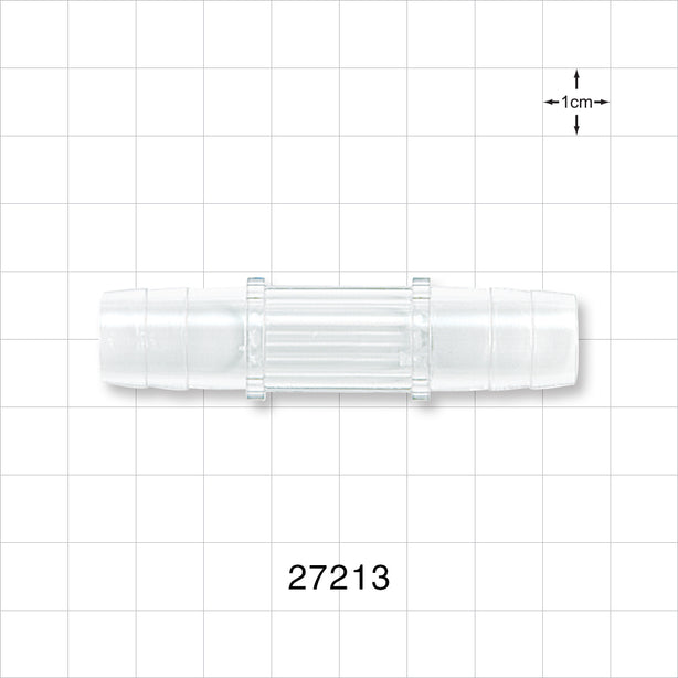 Straight Connector, Barbed, Natural - Fits 1/2 inch ID Tubing (0.5 inch, 12.7 mm) - 27213