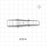 Straight Connector, Reducer, Barbed, Natural - Fits 1/2 inch x 3/8 inch ID tubing (0.5 inch x 0.375 inch, 12.7 mm x 9.53 mm) - 27214