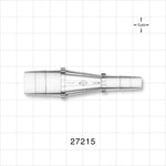Straight Connector, Reducer, Barbed, Natural - Fits 1/2 inch x 1/4 inch ID Tubing (0.5 inch x 0.25 inch, 12.7 mm X 6.35 mm) - 27215