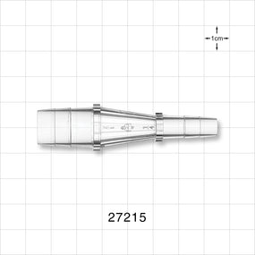 Straight Connector, Reducer, Barbed, Natural - Fits 1/2 inch x 1/4 inch ID Tubing (0.5 inch x 0.25 inch, 12.7 mm X 6.35 mm) - 27215