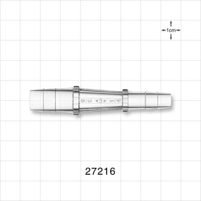 Straight Connector, Reducer, Barbed, Natural - Fits 3/8 inch x 1/4 inch ID Tubing (0.375 inch x 0.25 inch, 9.53 mm x 6.35 mm) - 27216