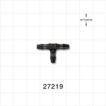 T Connector, Barbed, Black - Fits 1/8 inch ID Tubing (0.125 inch, 3.18 mm) - 27219