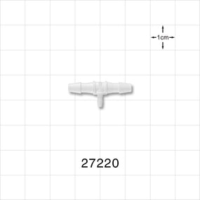T Connector, Reducer, Barbed, White - Fits 1/8 inch ID Tubing x 1/16 inch ID Tubing (0.125 inch x 0.063 inch,  3.18 mm x 1.59 mm) - 27220