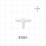T Connector, Barbed, White - Fits 1/8 inch ID Tubing (0.125 inch, 3.18 mm) - 27221