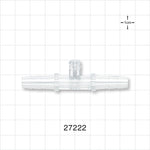 Straight Connector, Barbed, Female Luer Lock Side Port, Clear - Fits 1/4 inch ID Tubing (0.25 inch, 6.35 mm) - 27222