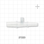 Straight Connector, Reducer, Barbed, Female Luer Lock Side Port, Clear - Fits 3/8 inch x 1/4 inch ID Tubing (0.375 inch x 0.25 inch, 9.53 mm x 6.35 mm) - 27223