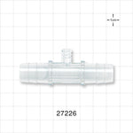Straight Connector, Barbed, Female Luer Lock Side Port, Clear - Fits 1/2 inch ID Tubing (0.5 inch, 12.7 mm) - 27226