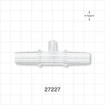 Straight Connector, Barbed, Female Luer Lock Side Port, Clear - Fits 3/8 inch ID Tubing (0.375 inch, 9.53 mm) - 27227