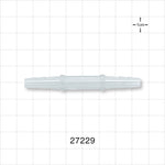 Straight Connector, Barbed, Clear - Fits 3/8 inch ID Tubing (0.375 inch, 9.53 mm) - 27229