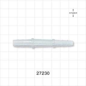 Straight Connector, Reducer, Barbed, Clear - Fits 1/4 inch x 3/16 inch ID Tubing (0.25 inch x 0.188 inch, 6.35 mm x 4.76 mm) - 27230