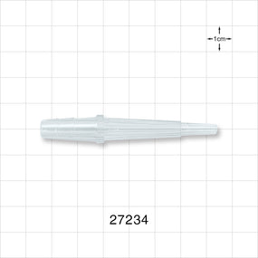Straight Connector, Reducer, Barbed, Male Luer Slip, Natural - Fits 1/4 inch ID Tubing (0.25 inch, 6.35 mm) - 27234