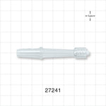 Straight Connector, Reducer, Barbed, Male Luer Lock, Clear - Fits 1/4 inch ID Tubing (0.25 inch, 6.35 mm) - 27241