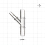 Y Connector, Reducer, Barbed, Clear - Fits 1/4 inch ID Tubing (0.25 inch, 6.35 mm); Fits 3/8 inch ID Tubing (0.375 inch, 9.53 mm) - 27243
